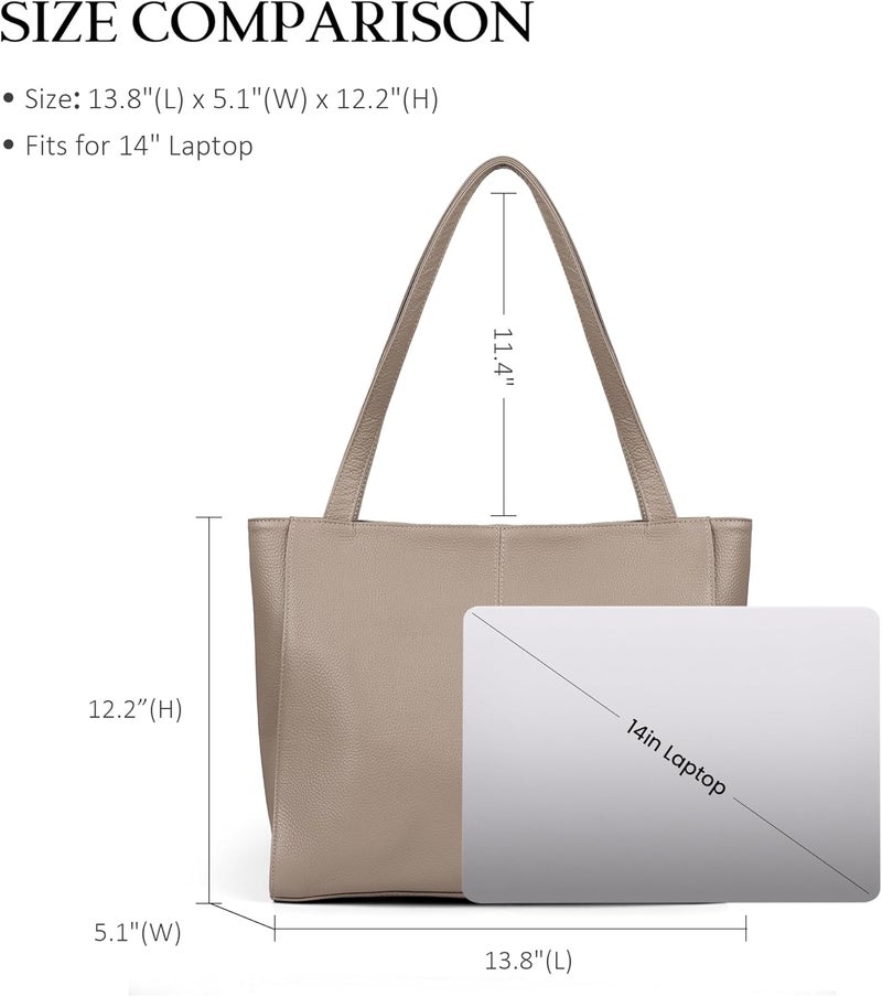 befen Genuine Leather Tote Bag for Women Work, Women's Leather Shoulder Bags Purses Satchel Handbags with Laptop Compartment - Image 3